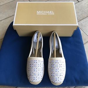 Michael Kors Canvas Darci Espadrille Slip On Flats